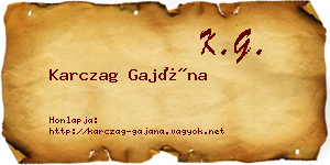 Karczag Gajána névjegykártya